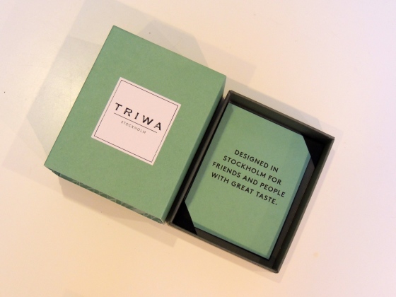 Triwa-Verpackung, Triwa-Zitat, schwedischer Uhrendesigner